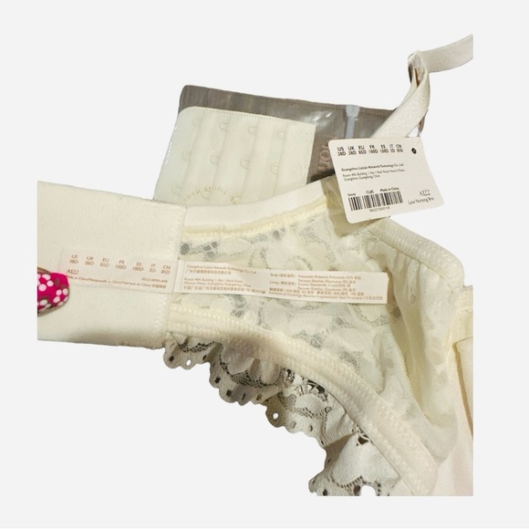 MOMANDA Women’s Lace Nursing Bra Bralette - Ivory – Size 38D - Picture 4 of 7